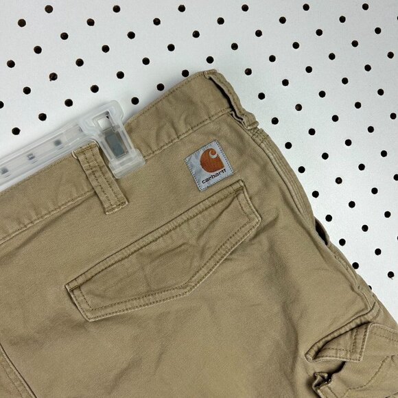 Carhartt Cargo Short Khaki Tan Size 38 Work Wear Vintage Relaxed Fit‎ 103542 253 - Picture 2 of 7